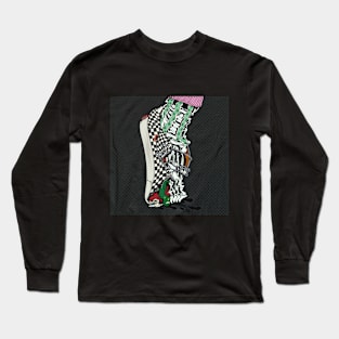 Dope broken foot wearing vans illustration Long Sleeve T-Shirt